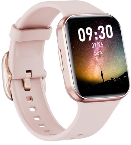 WalkerFit A1 Smartwatch Donna Uomo, Fitness Tracker Orologio con Monitor de Frecuencia Cardíaca, Pulsómetro con Monitor de Presión Arterial, Cardiofrequenzimetro da Polso per iOS/Android, Rosa