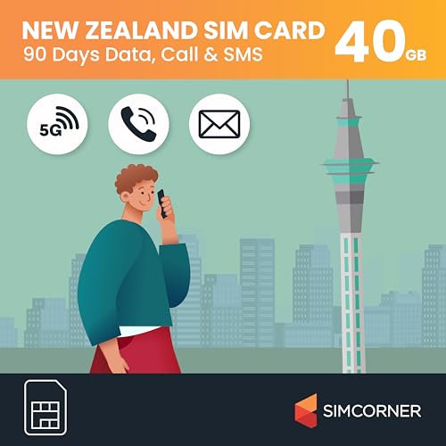 New Zealand Reise-SIM-Karte (40 GB, 60 Tage) – Vodafone Daten-SIM-Karte mit unbegrenzten Minuten bis NZ Festnetzen/Zahlen