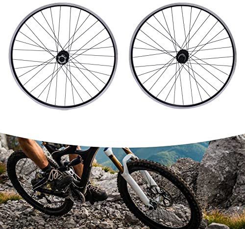 Laufradsatz 29 Zoll Mountainbike, Aluminiumfelge Scheibenbremse MTB-Laufradsatz, Schnellspanner Vorderrad-Hinterradlaufräder Fahrradlaufräder (Schwarz)