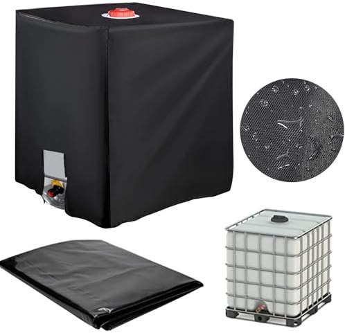 IBC Tank Abdeckung, 1000L IBC Container Cover 120 x 100 x 116 cm | Outdoor IBC Containerabdeckung Oxford Stoff Tankdeckel Abdeckplane Schutzhülle Schutzhaube Schutzplane Geeignet
