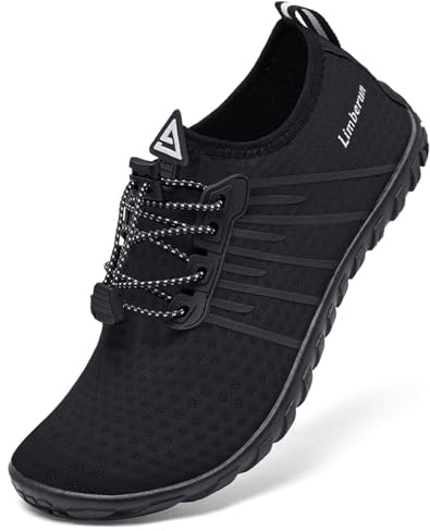 Limberun Wasserschuhe für Damen und Herren,Badeschuhe,Schwimmschuhe,Wasserschuhe seeigelfest für steinstrand Meer, Aquaschuhe Erwachsene,dusch- & Badeschuhe für Herren, Fluss Schwarz 39