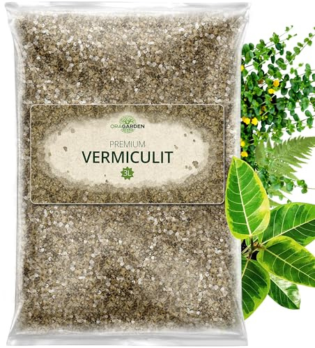 ORAGARDEN Vermiculite für Pflanzen und Garten – 3L Substrat für Zimmerpflanzen, Hydrokultur, Pilzzucht – Bodenverbesserer & Feuchtigkeitsspeicher