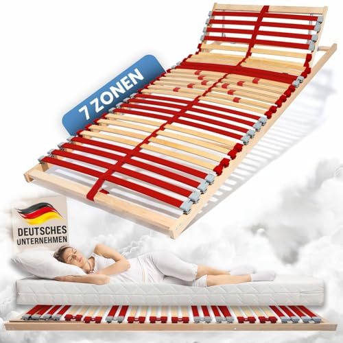 Coemo Lattenrost Ruby K, 7-Zonen Kopfteil/Härtegrad verstellbar, 100x200 cm | Rahmen aus Buche, für alle Matratzenarten, Schlaftypen, hochwertiger Holzlattenrost, Qualität Made in EU