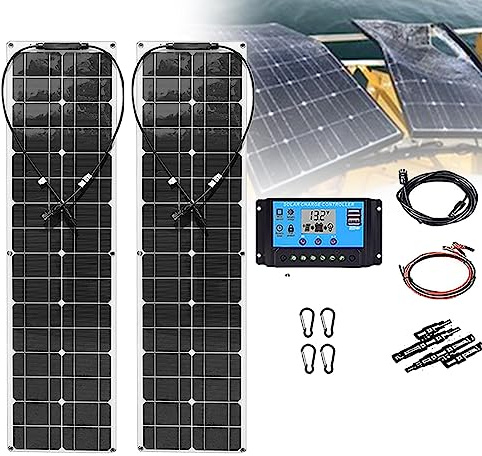 ZYLDDS Kit de Panneaux solaires,400W Système de Panneaux Solaires Hors Rréseau 12V avec contrôleur 40A,pour Camping, Solaire, Convient pour Camping-Car, Bateau