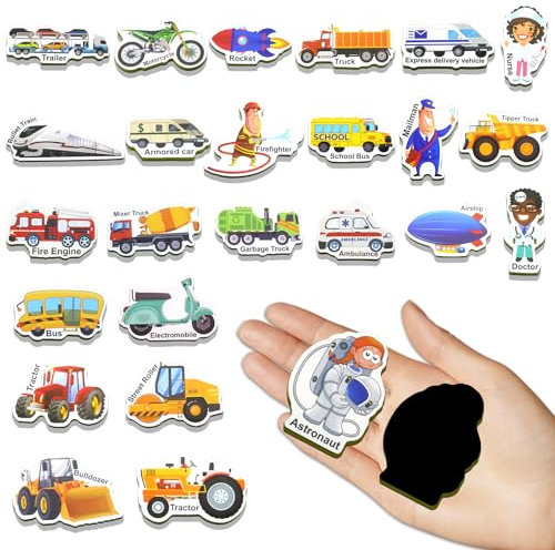 Lot de 42 aimants de réfrigérateur en mousse pour tout-petits, jouets de véhicule, aimants de réfrigérateur pour enfants, aimants de bébé pour réfrigérateur