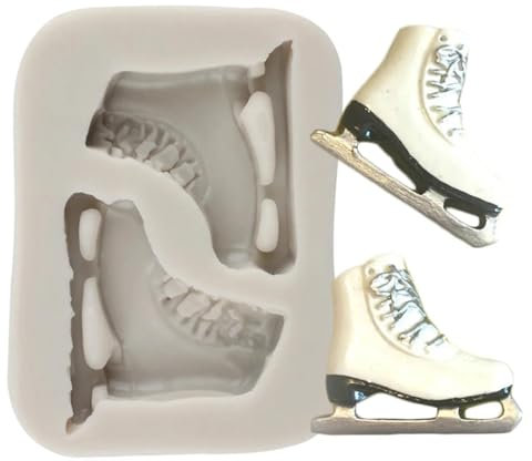 Silikon-Cupcake-Formen, 6,1 x 4,4 cm breit, Schlittschuhe, Silikonformen, Schuhe, Kuchen, Fondant, Kuchendekoration, Werkzeuge, Süßigkeiten, Harz, Ton, Schokoladenform