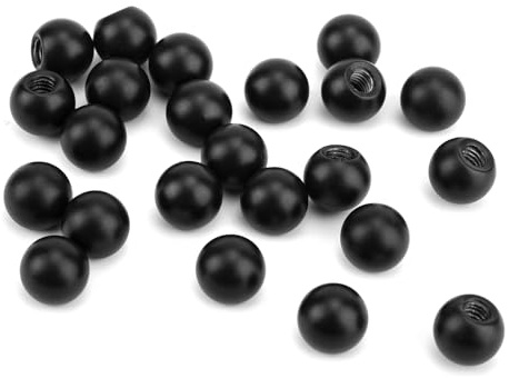 24pcs M4 Thread Cap Nuts Knob, Decorative Screw Caps for Light Fixture Screw Caps Steel Ball Lamp Decoration Screw Caps Nut Cover for Furniture Lighting (Black)