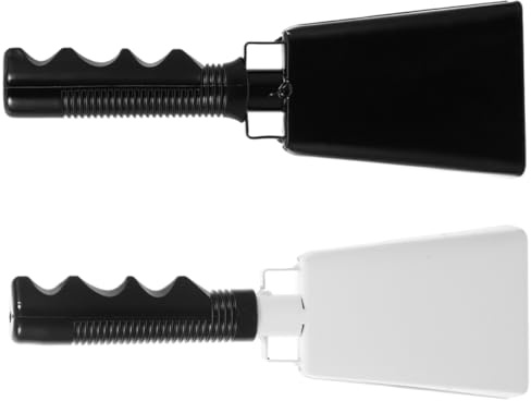 BIUDECO 2stücke Kuhglocke Mit Griff Musikinstrument Metall-kuhglocke Für Sport Und Alltag Lärmmacher Aufmerksamkeitssteuerung Robust Und Langlebig