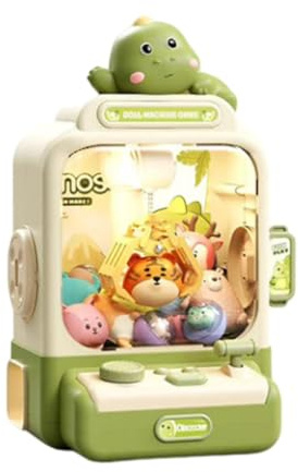 JunZheHub Claw Machine Toy for Children with Plush Grabber and Candy Dispenser, Green