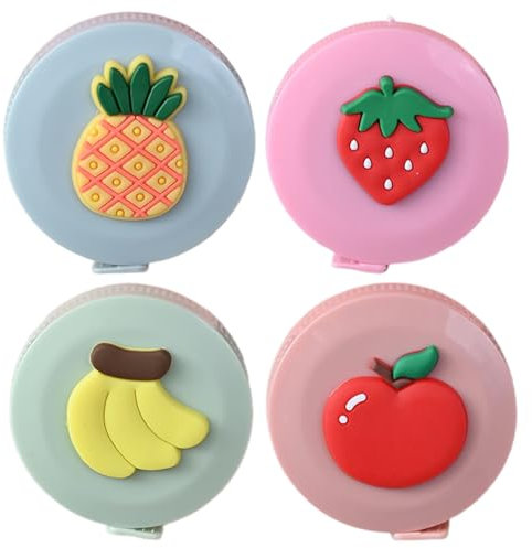 4 Pcs Soft Measuring Tape for Body Measurements Retractable，Cute Tape Measures Tailor Measuring Tape for Sewing 60 In / 1.5 M Tailors Measure Tape with Fractions Measure Ruler for Sewing