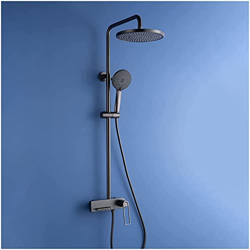 Shower Mixer Klassisches Duscharmatur-Set, Schwarze Dusche, Wandmontage, Regendusch-Kombi-Set, Einhand-Badewanne und Brausegarnitur-Set, 10-Zoll-Regenduschkopf mit Wannenauslauf, Handbrause Mixer
