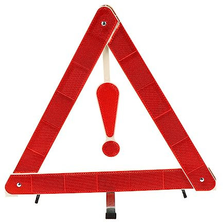 BELLIFFY Warndreieck Auto Faltbares Verkehrswarnschild aus Kunststoff Hochreflektierend Stabile Dreiecksform mit Aufbewahrungsbox für Pannenhilfe und Straßensicherheit