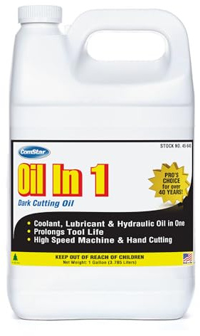 ComStar Oil in 1-Dark, 1 Gallon, All-Purpose Dark Cutting Oil, Ideal for High-Speed Machines & Hand Threading, Protects Dies & Tools, Superior Lubrication for Steel, Brass, Aluminum & Pipes (45-645)