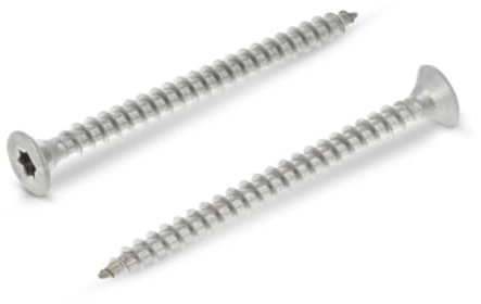 Viti per pannelli truciolari 4,5x100 mm 100 pezzi in acciaio inox A2 - Viti per costruzione in legno - Viti per legno - Testa svasata - Filettatura completa con testa rinforzata