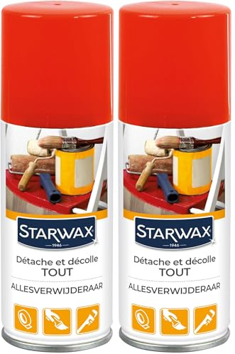 STARWAX - Spray Détachant et Décolle Tout - Elimine les colles et taches tenaces - Idéal avant Lessive - Usage sur Textiles, Cuir, Bois, PVC, Métal - Parfum Orange - Fabrication Française - 100ml
