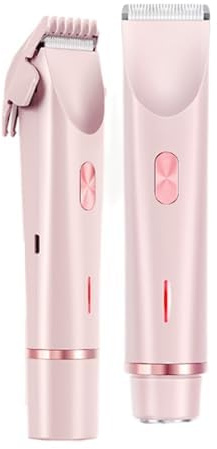Skeadex 2-in-1-Damenrasierer Elektrisch,Elektrischer Rasierer Damen Intimbereich,Nass und Trocken Wasserdicht Intimrasierer für Frauen,USB Bikini Trimmer Intimbereich für Gesicht Körper Bein (Rosa)