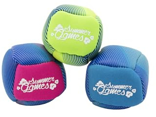 SUMMER GAMES Neopren-Ballset, 3 Stück, 5 cm Durchmesser, 33 g pro Ball, Blau/Grün/Pink