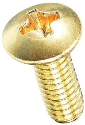 METALLIXITY Machine Screw Phillips Head M4-0.7x10 60Pcs Round Head Phillips | Drive Furniture Bolts - for Woodworking & Furniture Assembly, Yellow
