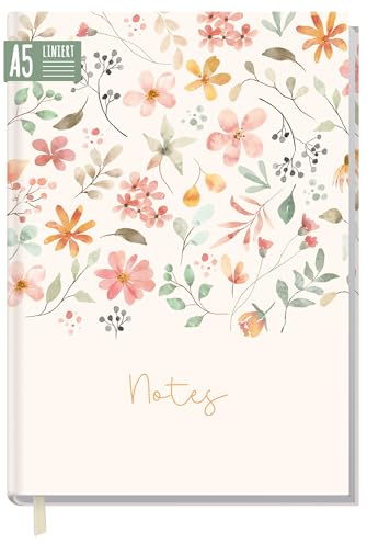 Notizbuch A5 liniert Schreibheft Journal Tagebuch Wild Blossoms