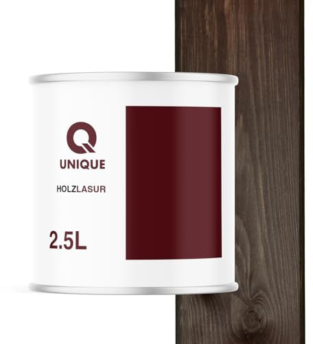 Q UNIQUE Holzlasur Seidenmatt 2,5L | Farbe: Palisander | Holzschutz für außen & innen | UV-beständig & wetterfest | Für Zäune, Möbel, Terrassen, Holzfassaden
