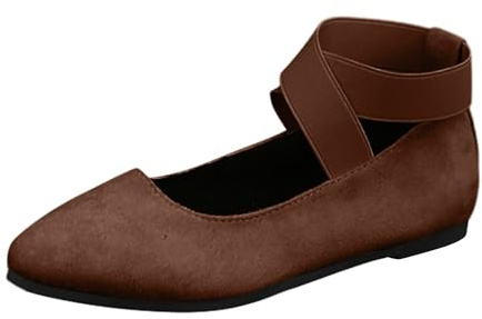 Ballerinas Women's Shoes Flat Comfortable Leisure Pumps Orthopaedic Summer Comfortable Loafer Lightweight Elegant Slip On Shoes Casual Shoes Plain Elastic Slip-On Trainers Sporty Dance Shoes, 1 Brown