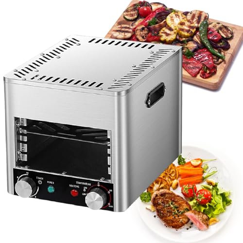 Máquina para hacer hamburguesas, parrilla de interior, asador de mesa, asador portátil para carnes, máquina de acero inoxidable para exteriores para carnes, hamburguesas y pizzas.