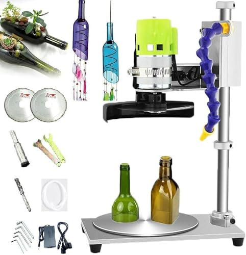 Macchina per Tagliare Bottiglie di Vetro, taglierina elettrica per Bottiglie in Ceramica, Kit di Utensili rotanti Versatili, per lavori Artigianali creativi Fai da Te