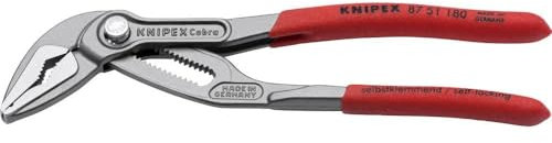 KNIPEX Cobra ES Tenaza de agarre pico loro extra esbelta Mangos plasticos por inmersión antideslizantes 180 mm, 87 51 180