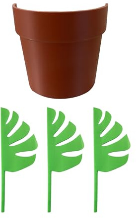 MEAKTSMI Organisateurs de salle de bain modernes Monstera Sous-verres Plantes Porte-brosses à dents auto-adhésifs et lunettes Monstera