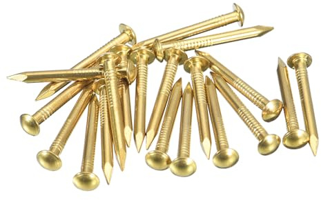 QUARKZMAN 35pcs Petits Clous en Laiton à Tête Ronde 2.8x30mm(DxL) Laiton