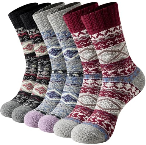 BONANGEL Chaussettes Chaudes en Laine Femme Hiver