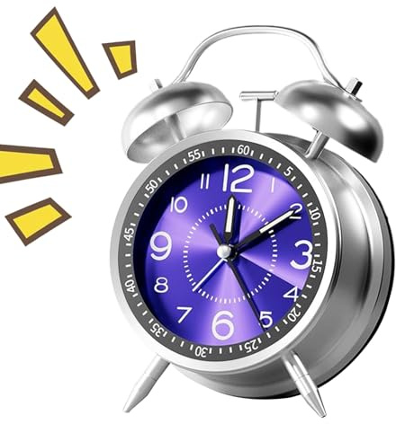 Orologio analogico da scrivania - Sveglia Analogica all'Antica | Sveglia Meccanica Ricaricabile in Metallo a Doppia Campanella per Adolescenti Ragazze Ragazzi