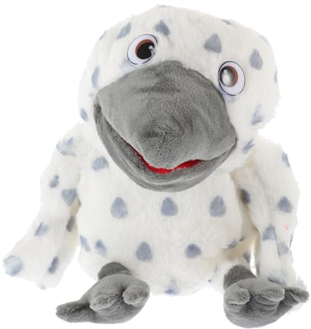 FOYTOKI Interaktive Vogel handpuppe Plüsch Eule mit Beweglichem Mund Weiches Kuscheltier für Rollenspiel Früherziehung Geschenk