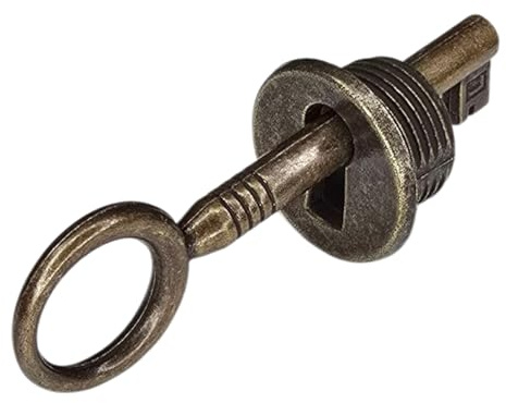 cyclingcolors 1x Schlüssel + Schlüsselplatte 25 mm für Möbelschloss – Zamak, Braun – DIY Möbelschloss-Set für Restauration & Renovierung