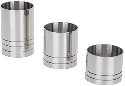 POENVFPO Juego de Tazas Medidoras de Acero Inoxidable para Cóctel Jigger, Accesorios de Barra de 25ML + 35ML + 50ML