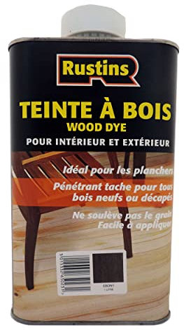 Rustin's - Tinte de ébano para madera y suelos interiores y exteriores - 24 m²/L - 250 ml