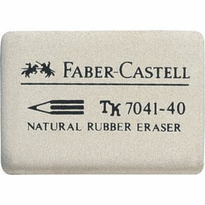 Faber-Castell 7041 – 40 Weiß mit Radiergummi – Radiergummis, (weiß, 26 mm, 8 mm, 34 mm)