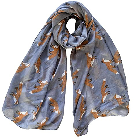 Lina & Lily Damen Schal Tuch mit Fuchs Print
