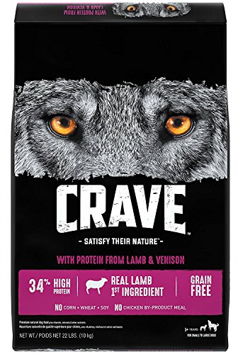 CRAVE Grain Free High Protein Adult Dry Dog Food with Lamb, 22 lb. Bag