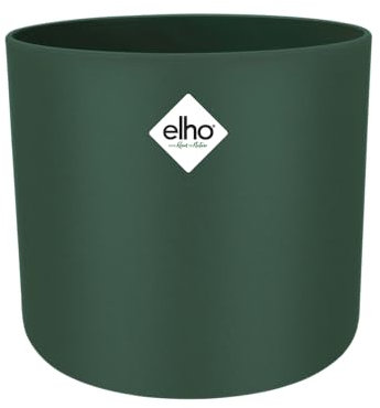 Elho B.for Soft Rond 14 - Pot De Fleurs pour Intérieur - Plastique 100% recyclé - Ø 13.8 x H 12.5 cm - Vert/Leaf Green