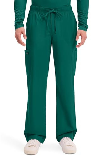 Cherokee WW Professionals Scrubs for Men Tapered Leg Cargo Scrub Pants Hunter Green M