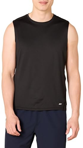 Amazon Essentials Men's Active Quick Dry Tech Stretch Lightweight Sleeveless Muscle Shirt, Black – Original, XL
