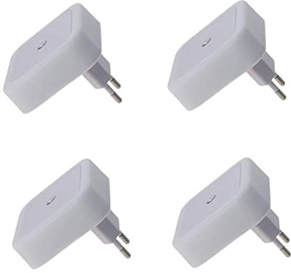 Othmro Plug-in Night Light, Bathroom Shaver Light, LED Bed Lights with Auto Dusk-to-Dawn Sensor for Bedroom Kitchen Hallway White 4Pcs