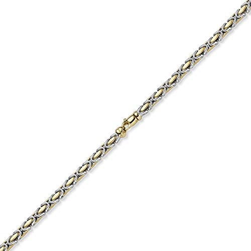 4,5mm Armband Armkette Königskette aus 585 Gold gelb/weiß bicolor 19cm Unisex