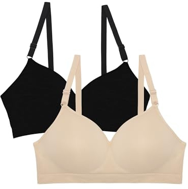 Fruit of The Loom Soutien-Gorge Push-up sans Armatures sans Couture pour Femme, Teinte Noire/dans Le Chamois Lot de 2, 115B