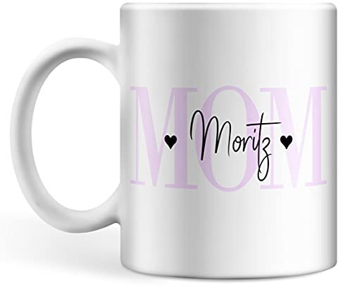 MOM Tasse personalisiert mit Namen des Kindes oder der Kinder, personalisierte Kaffeetasse mit Wunsch-Name, Geschenk für Mütter, Muttertagsgeschenk