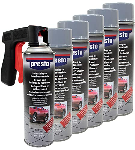 Steinschlag & Unterbodenschutz Spray Hell Grau Presto 6 X 500ml mit Pistolengriff