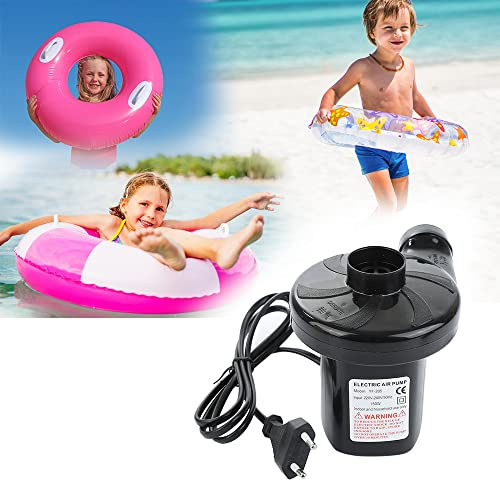 Elektrische Luftpumpe, Elektropumpe mit 3 Luftdüse Kompressor für Luftmatratzen, Schlauchboote, Gästebetten, Aufblasbare Schwimmtiere Oder Camping–Automatisches DC12V/AC220V