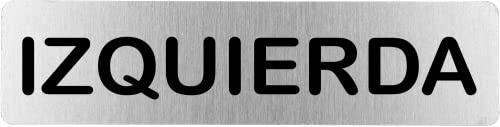 Becral® - Señal de acero inoxidable IZQUIERDA | Placa puerta | Señal informativa | Cartel Puerta 200X50mm (ref.RD707127)