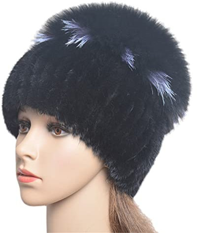 keusyoi Pelzmützen für Frauen Fellmütze mit Luxus Big Pompon Fell Beanies Winter Damen Mütze Damen Hüte